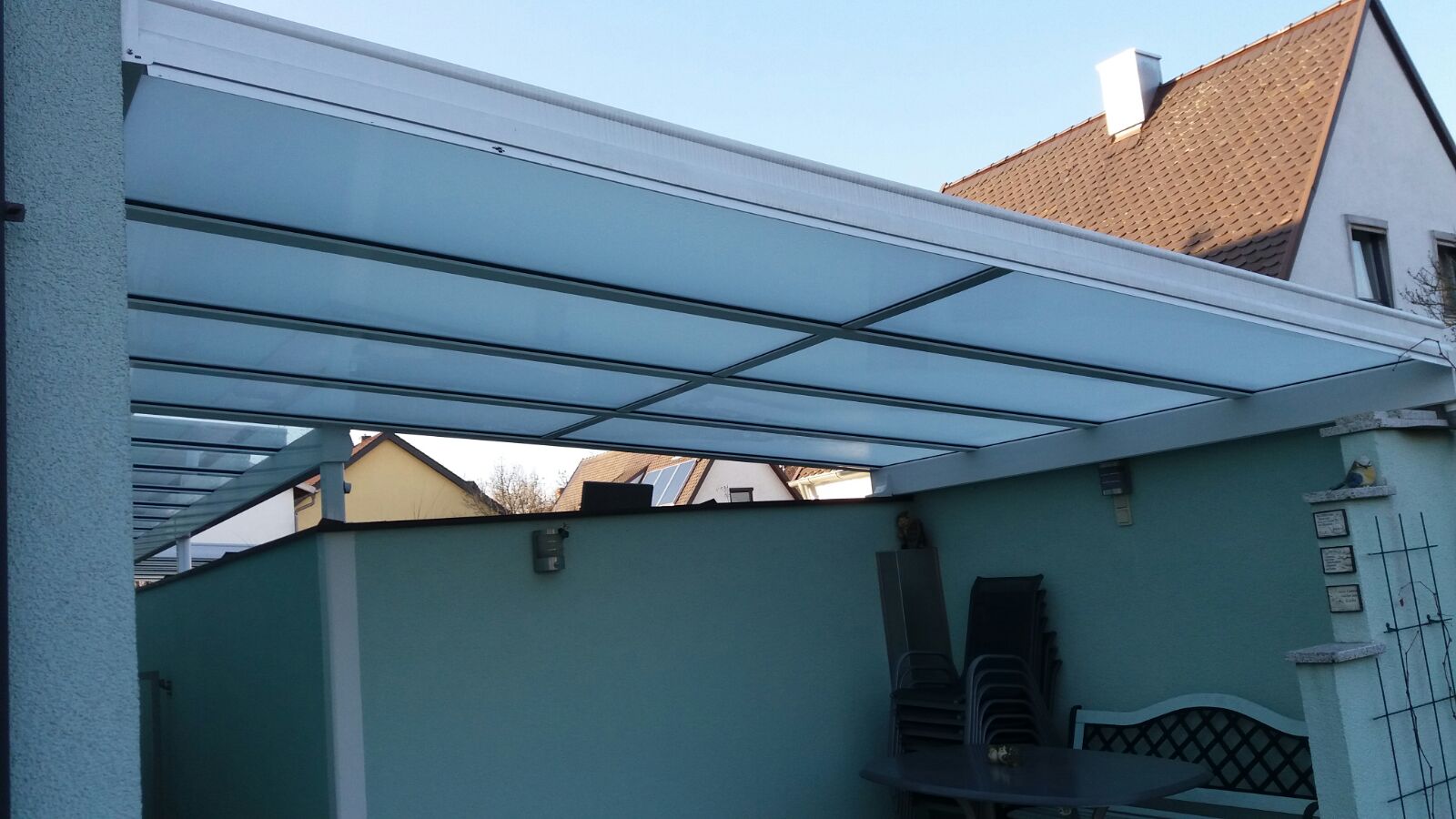 Terrassendach aus Aluminium und Glas von Weinor, Haus-Bauelemente24